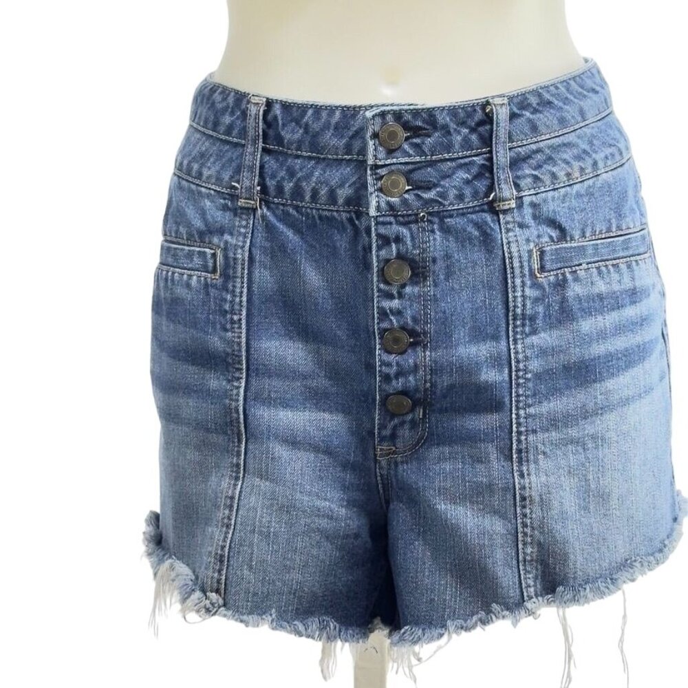 AMERICAN EAGLE OUTFITTERS Women's High-Rise Denim Shorts 100% Cotton Size 18